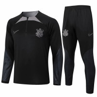 Corinthians Masculino Preto Treinamento Técnico Futebol Tracksuit 2024-25