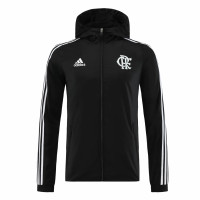Jaqueta de Futebol Masculina Flamengo Windrunner Full Zip Com Capuz Preta 2023