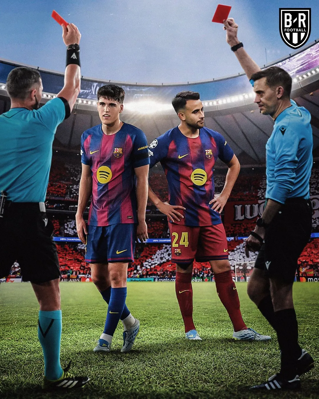 Atletico Madrid players celebrating qualification to Champions League semi-finals